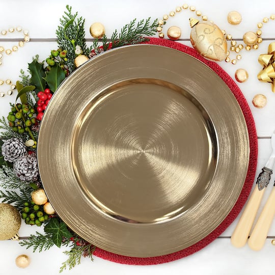8 Packs: 6 ct. (48 total) 13" Gold Chargers by Celebrate It™